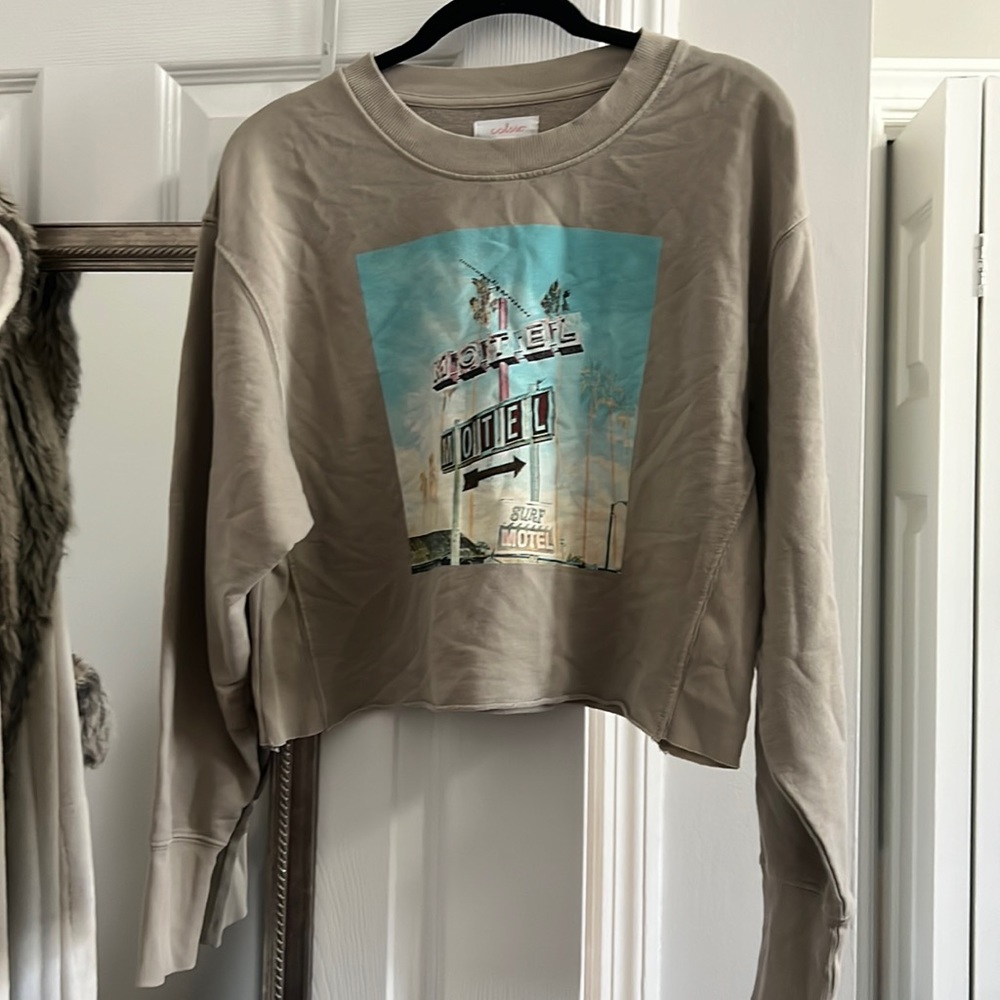 Graphic crop top pullover